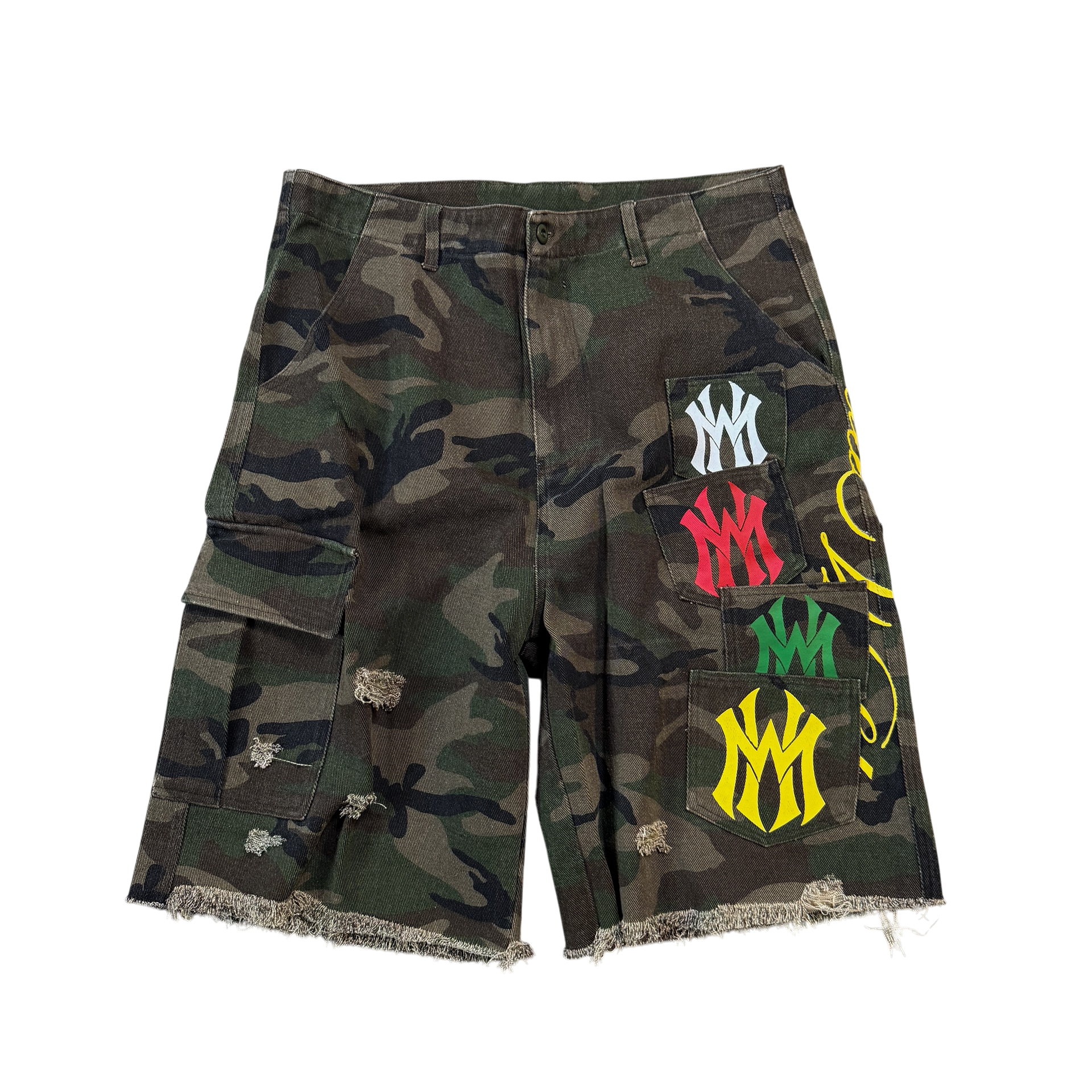“Multi-Pocket Camo” Shorts