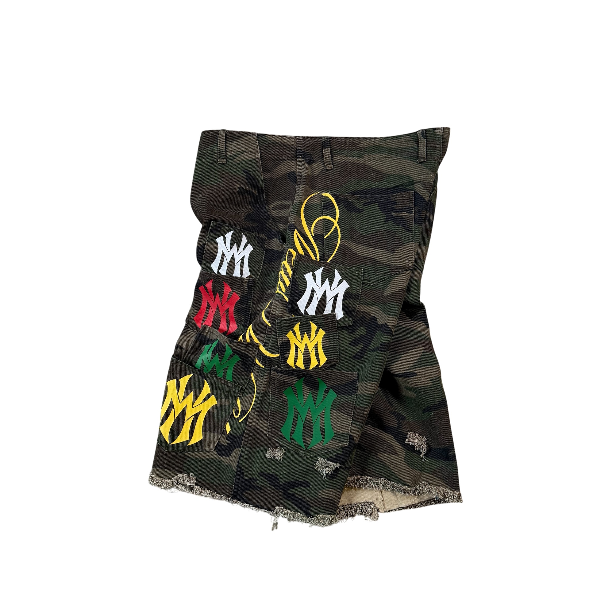 “Multi-Pocket Camo” Shorts